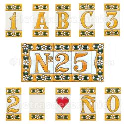 Letras y Números modelo "AMARILLAS" - 7,5cm. (3")