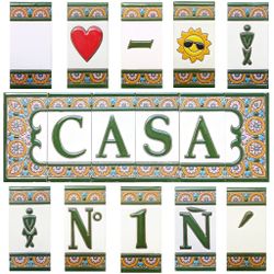 Letras y Números modelo "ARCO-ROSA-Verde" - 11cm. (2.1")