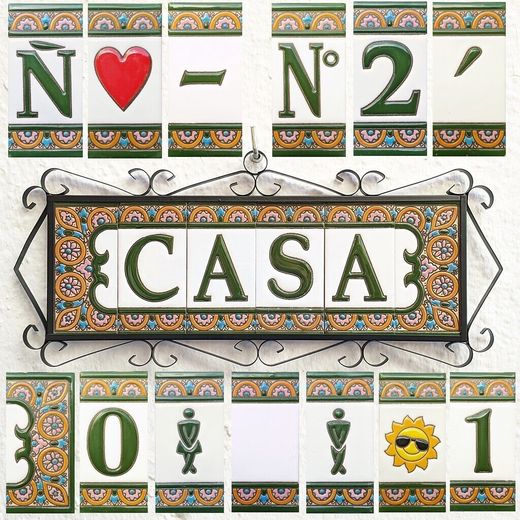 Letras y Números modelo "ARCO-ROSA-Verde" - 11cm. (2.1")
