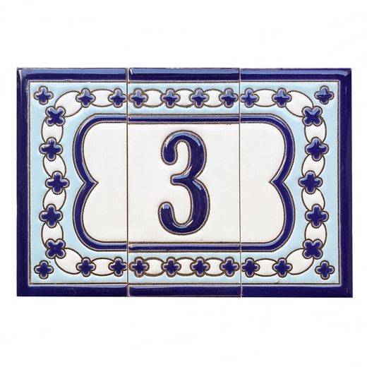 Letras y Números modelo "AZUL-BLANCO" - 11cm. (2.1")