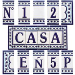 Letras y Números modelo "AZUL-BLANCO" - 11cm. (2.1")