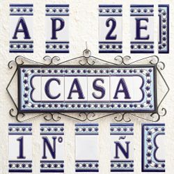 Letras y Números modelo "AZUL-BLANCO" - 11cm. (2.1")