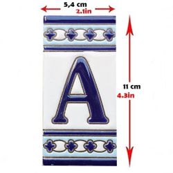 Letras y Números modelo "AZUL-BLANCO" - 11cm. (2.1")