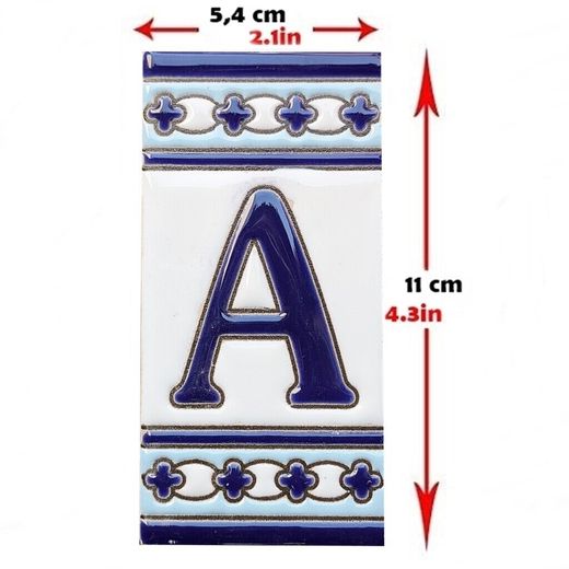 Letras y Números modelo "AZUL-BLANCO" - 11cm. (2.1")