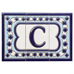 Letras y Números modelo "AZUL-BLANCO" - 11cm. (2.1")
