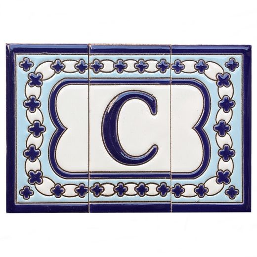 Letras y Números modelo "AZUL-BLANCO" - 11cm. (2.1")