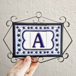 Letras y Números modelo "AZUL-BLANCO" - 11cm. (2.1")