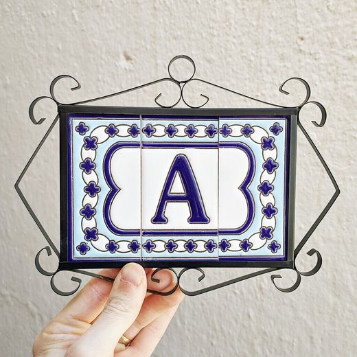 Letras y Números modelo "AZUL-BLANCO" - 11cm. (2.1")