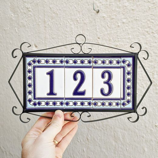 Letras y Números modelo "AZUL-BLANCO" - 11cm. (2.1")