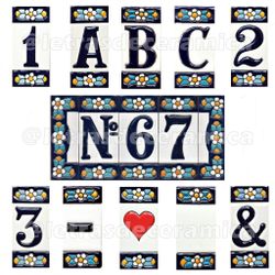Letras y Números modelo "AZUL1" - 7,5cm. (3")