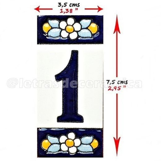 Letras y Números modelo "AZUL1" - 7,5cm. (3")
