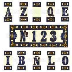 Letras y Números modelo "AZUL2" - 7,3cm. (3")
