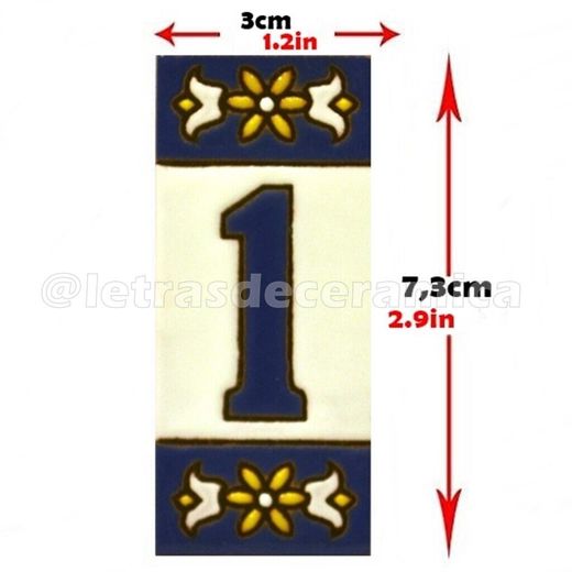 Letras y Números modelo "AZUL2" - 7,3cm. (3")