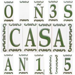 Letras y Números modelo "BOSQUE-VERDE" - 11cm. (2.1")