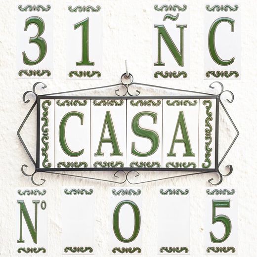 Letras y Números modelo "BOSQUE-VERDE" - 11cm. (2.1")