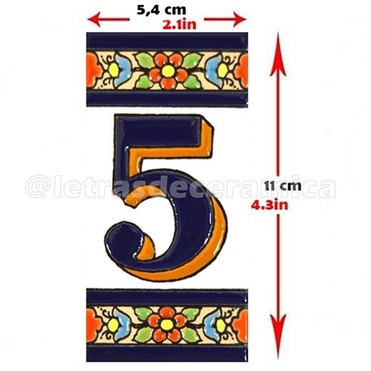 Letras y Números modelo "COLOR-M2" - 11cm. (2.1")