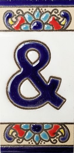 Letras y Números modelo "FLOR-AZUL" - 7,5cm. (3")
