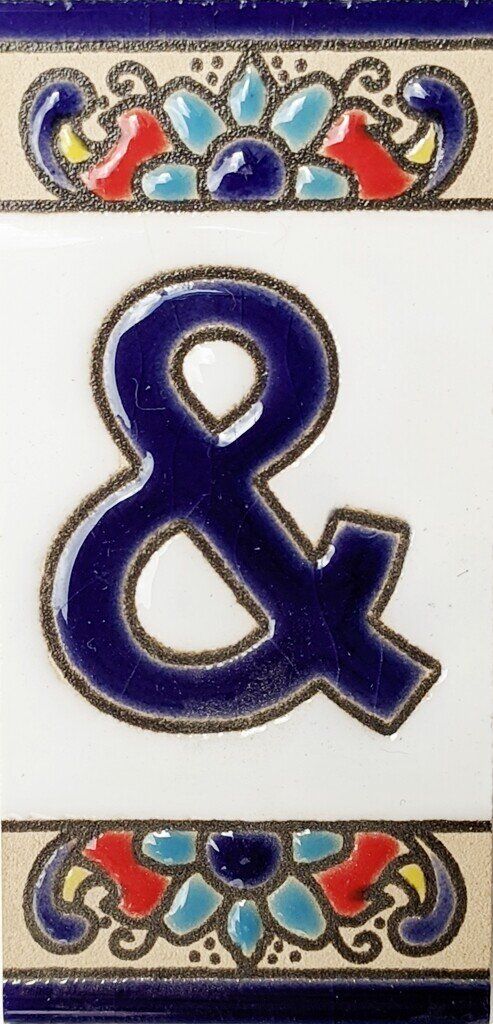 Letras y Números modelo "FLOR-AZUL" - 7,5cm. (3")