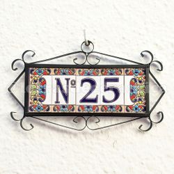 Letras y Números modelo "FLOR-AZUL" - 7,5cm. (3")