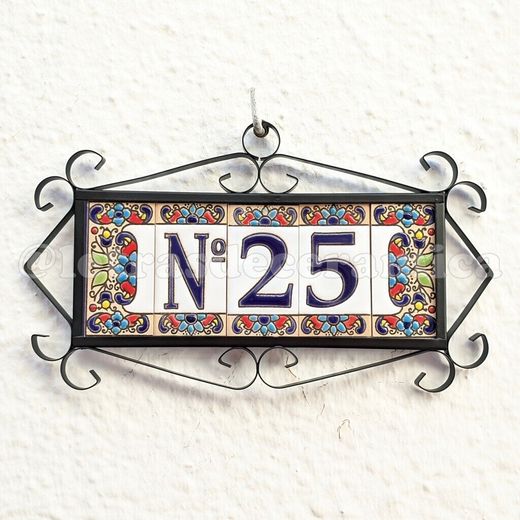 Letras y Números modelo "FLOR-AZUL" - 7,5cm. (3")