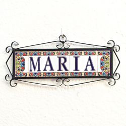 Letras y Números modelo "FLOR-AZUL" - 7,5cm. (3")