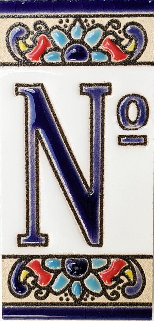 Letras y Números modelo "FLOR-AZUL" - 7,5cm. (3")