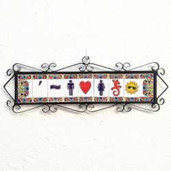 Letras y Números modelo "FLOR-AZUL" - 7,5cm. (3")