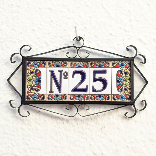 Letras y Números modelo "FLOR-AZUL" - 7,5cm. (3")