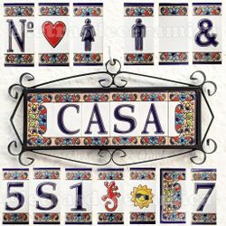 Letras y Números modelo "FLOR-AZUL" - 7,5cm. (3")