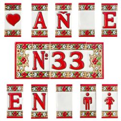 Letras y Números modelo "JARDIN-Rojo" - 7,5cm. (3")