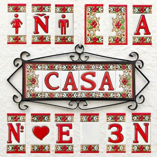 Letras y Números modelo "JARDIN-Rojo" - 7,5cm. (3")