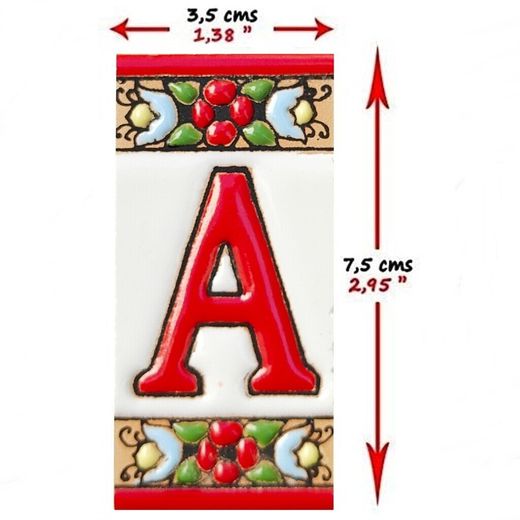 Letras y Números modelo "JARDIN-Rojo" - 7,5cm. (3")