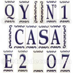 Letras y Números modelo "MAR-AZUL" - 11cm. (2.1")