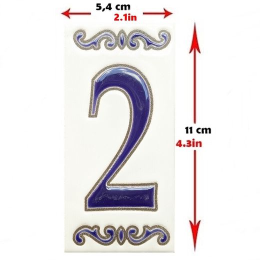 Letras y Números modelo "MAR-AZUL" - 11cm. (2.1")