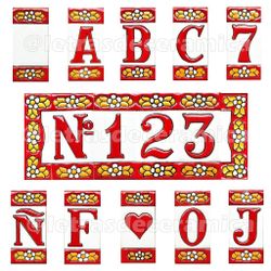 Letras y Números modelo "ROJAS" - 7,5cm. (3")