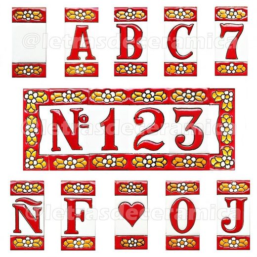 Letras y Números modelo "ROJAS" - 7,5cm. (3")