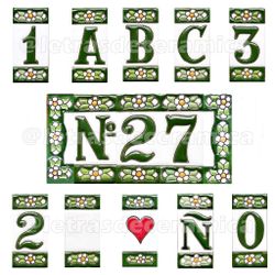 Letras y Números modelo "VERDES" - 7,5cm. (3")