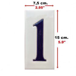 Números simples "AZULES" - 15cm. (6")