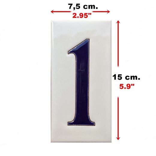Números simples "AZULES" - 15cm. (6")