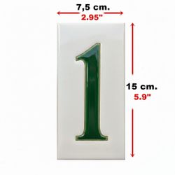 Números simples "VERDES" - 15cm. (6")