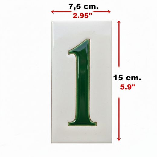 Números simples "VERDES" - 15cm. (6")